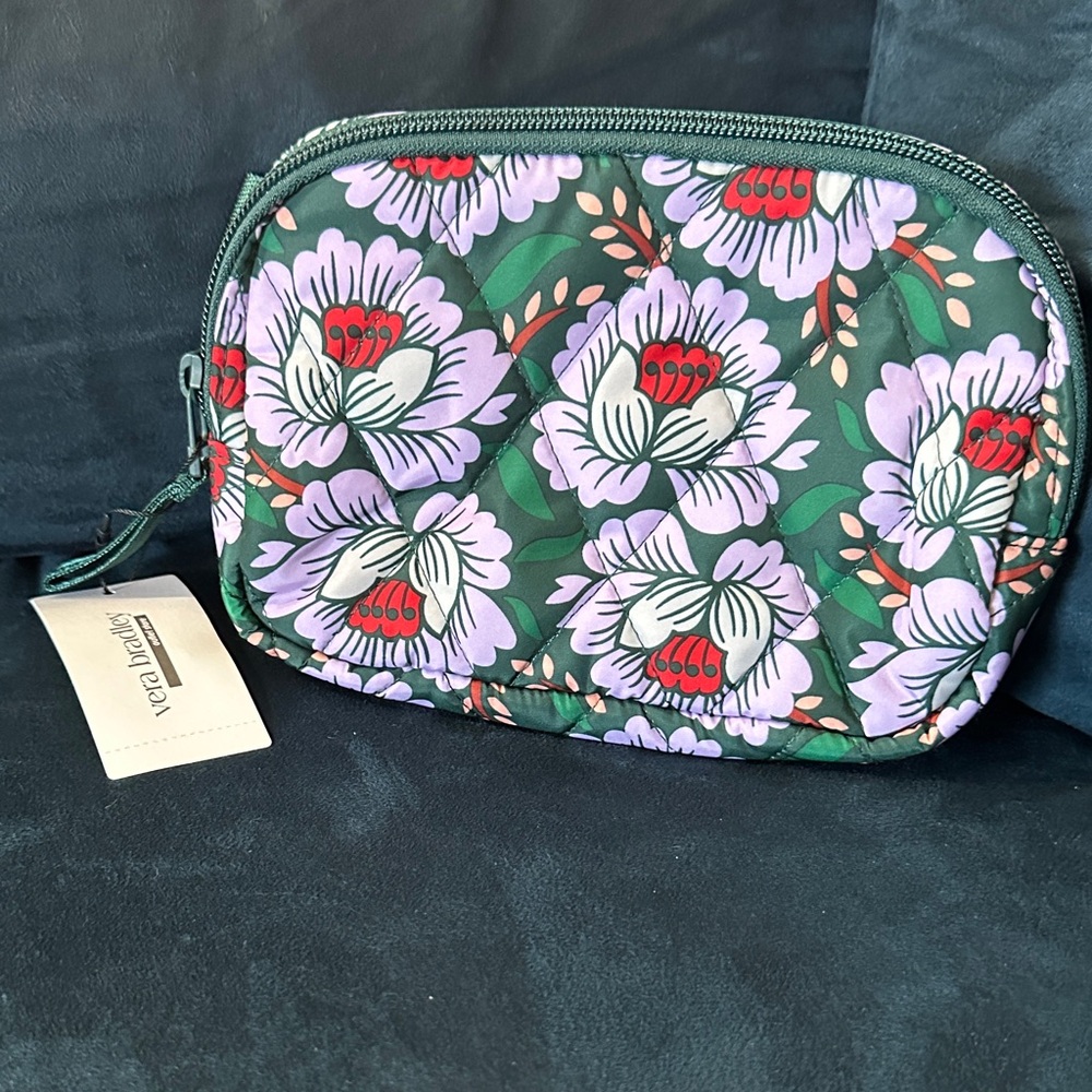 Vera Bradley Floral Cosmetic Bag - Green and Red